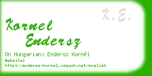 kornel endersz business card